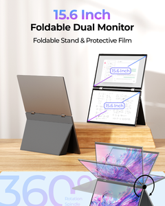 Monitor dual portátil de 15,6 pulgadas Diseño de monitor triple flexible con panel IPS Compatibilidad de interfaz tipo C para computadoras portátiles - Product Image 5