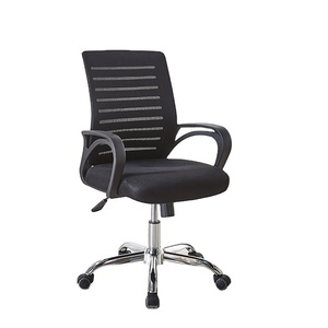 A basso prezzo elegante executive officechair rete in maglia posteriore girevole base nero ruote girevoli scrivania sedia da ufficio con braccio pp - Product Image 3