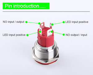 19MM anello ad alta corrente tipo di alimentazione LED luminoso interruttore a pulsante in metallo in acciaio inossidabile pulsante 10A con connettore per cavo - Product Image 5