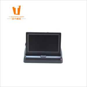 Monitor retrovisor de coche de 4,3 \ ", pantalla LCD TFT plegable, combinación de TV para conveniente pantalla de espejo retrovisor plegable inversa para coche