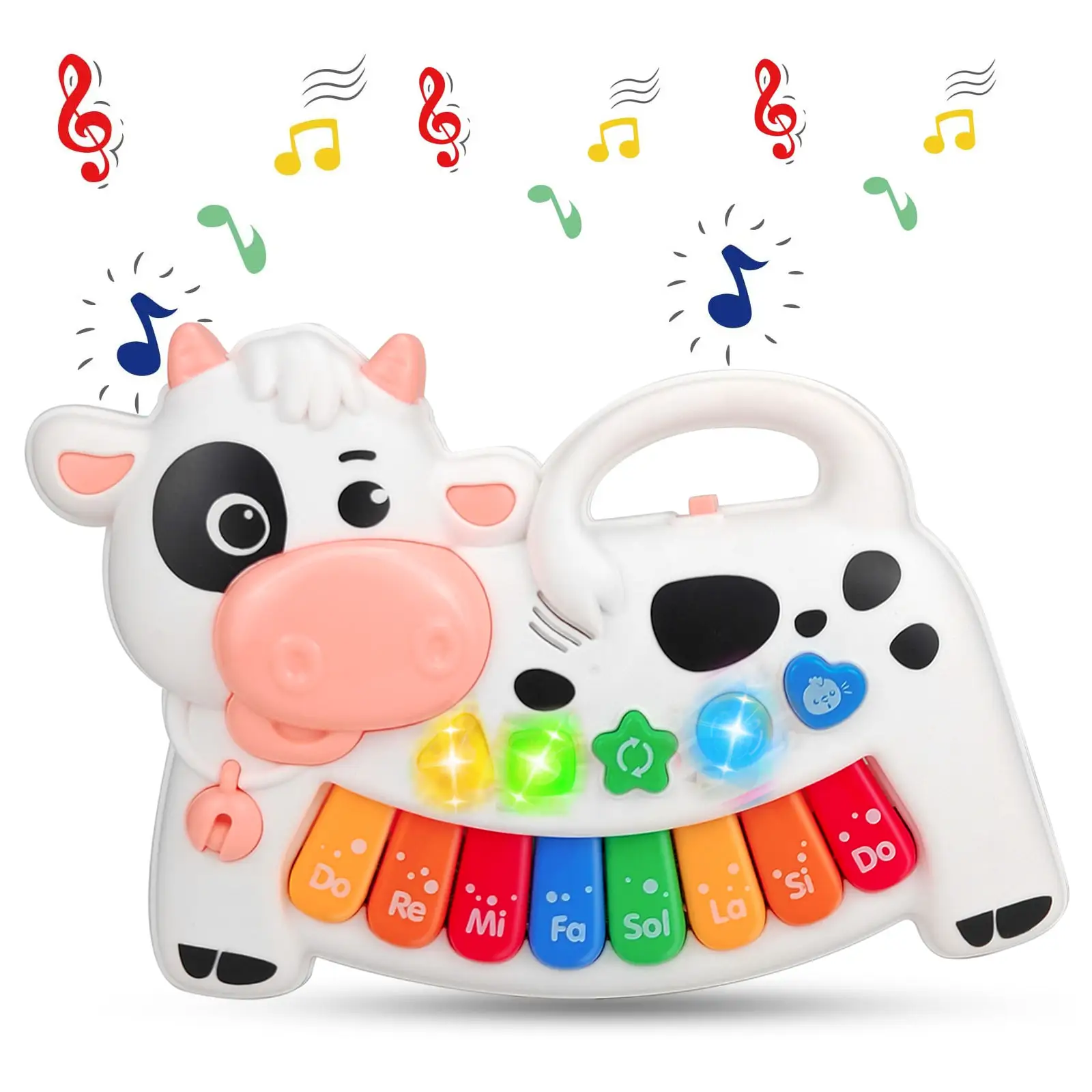 YongnKids-Piano de vaca lechera para niños, puzle de Piano Electrónico para niños, juguetes de iluminación para bebés, juguetes para niños para la primera infancia