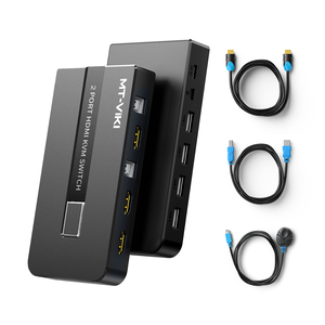 Conmutador KVM HDMI 4K 30Hz 2 puertos + 2 cables, 2 ordenadores, 2 monitores, 2 puertos, conmutador KVM HDMI 2 entradas 1 salida con control de escritorio - Product Image 2