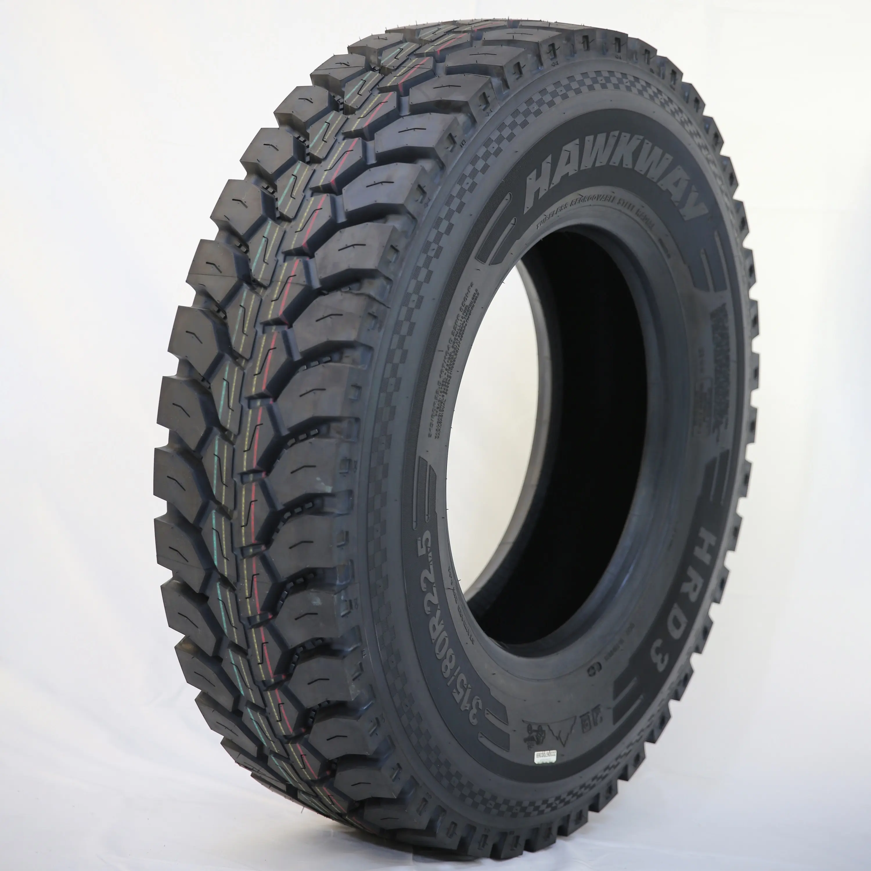 Neumático de camión comercial HAWKWAY Radial 315/80r22.5 22PR HRD3 Patrón de transmisión Neumáticos de camión SÓLIDOS a la venta