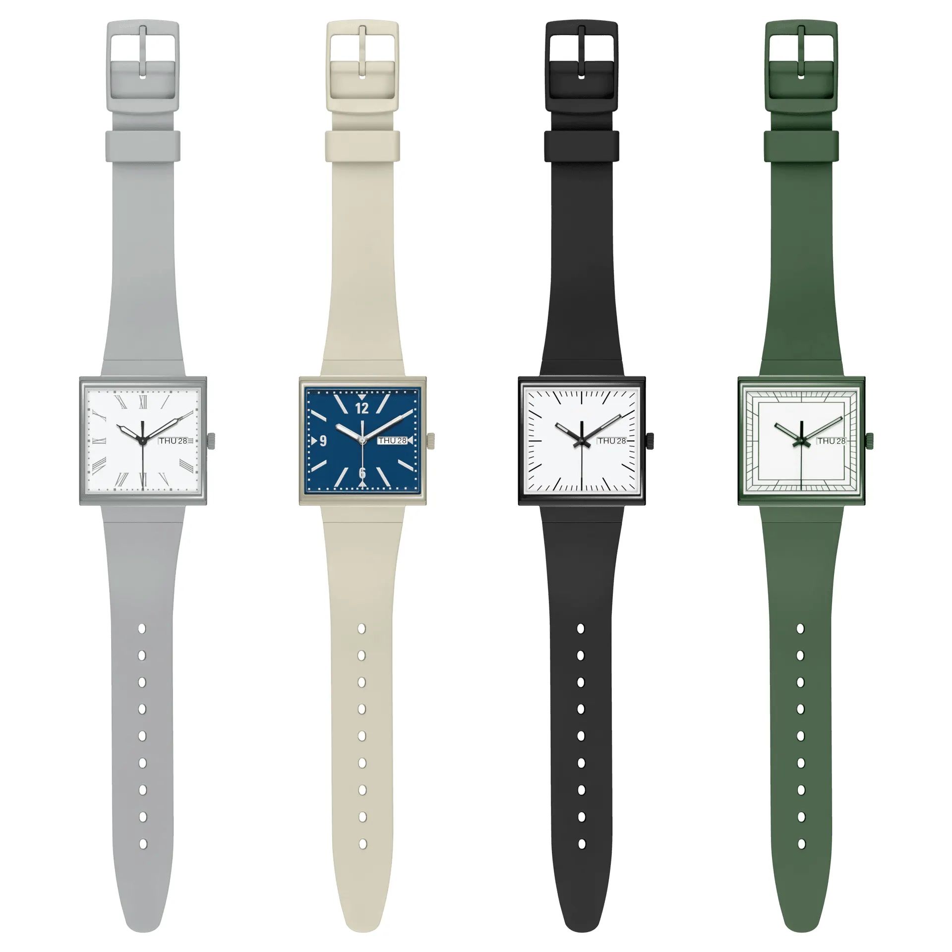 Custom Design nuovo oggetto orologio quadrato Unisex Silicone Band uomo donne orologi al quarzo in plastica moda orologio