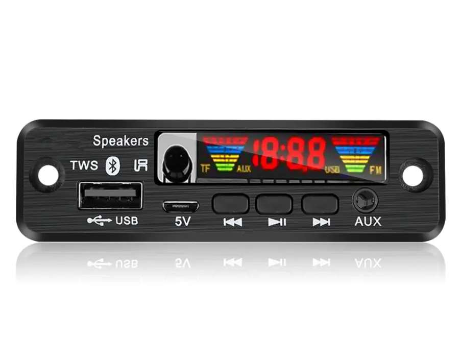 บอร์ดถอดรหัส MP3 5V 5.0,หน้าจอสีโมดูลเสียงไร้สายรองรับ APE USB TF วิทยุ FM สำหรับอุปกรณ์ตกแต่งรถยนต์