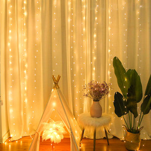 Luci LED personalizzate per fili di rame per tende USB power fairy luci 3*1m 3*2m 3*3m 3*3m luce natalizia decorativa per le vacanze con ganci