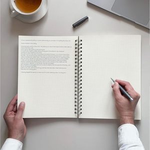 Le Vent, paquete de 2, papel de rejilla A4, cuaderno espiral grande, 8,5x11 pulgadas, 100gsm, gráfico cuadrado grueso, cuádruple, 200 páginas, cuero plano - Product Image 6