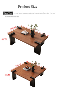 Fabrika doğrudan Modern çay masası Set basit kare tasarım ceviz Finish ile kapalı oturma odası merkezi kullanımı için ucuz fiyat - Product Image 6