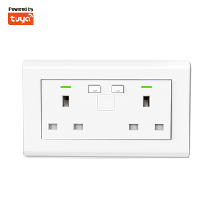 TUYA应用程序无线控制UK 6针13amp电源双智能墙壁插座插座支持智能家居系统 - Product Image 1