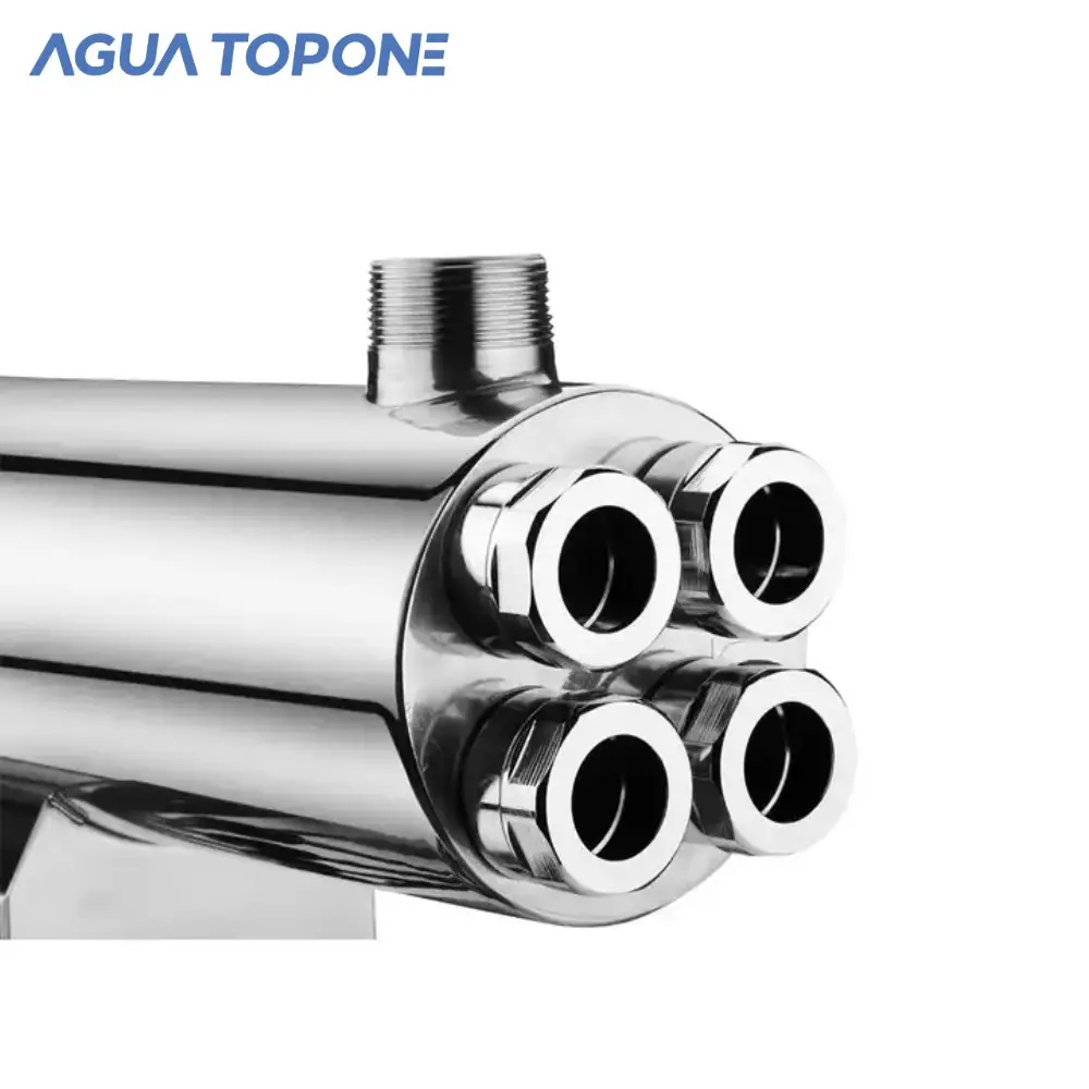 AGUA TOPONE 304 Pipeline en acier inoxydable mural purificateur d'eau commercial filtre à eau UV système Agua