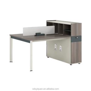Escritorio de ordenador de madera ejecutivo moderno para 2 mesas de oficina Diseño de cubículo para el hogar o la escuela Espacio DE TRABAJO Muebles elegantes - Product Image 1