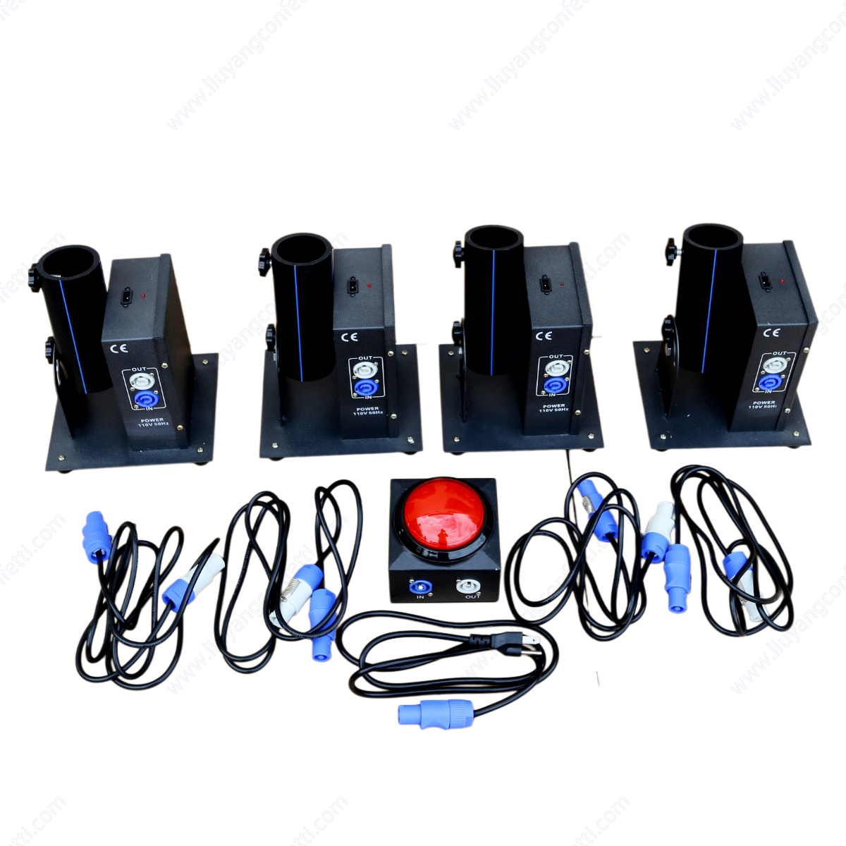 Machine noire avec bouton rouge