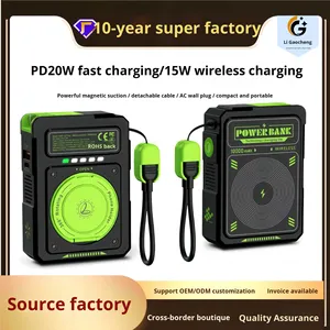 3-in-1 10000mAh Fast Wireless Charging <strong>Power</strong> <strong>Bank</strong> with New Magnetic Built-In 15W AC Adapter Type-C <strong>Input</strong> <strong>and</strong> <strong>Output</strong> <strong>Power</strong> - Product Image 4