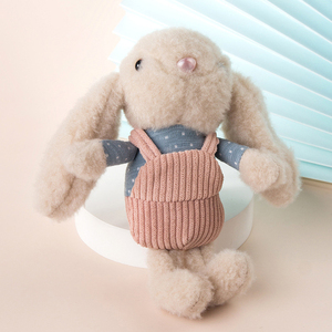 Ceket ile Kawaii küçük dolması tavşan peluş oyuncak anahtarlık sevimli mini dolması hayvan anahtarlıklar çanta sırt çantası - Product Image 6