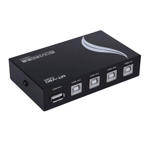 プリンタースイッチ4ポートUSB2.0手動プリンタースキャナー共有スイッチハブ4PC-1スプリッターアダプター4パックUSBA-B - Product Image 1