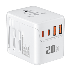 อะแดปเตอร์สำหรับเดินทางระหว่างประเทศชนิด C ไปยัง USB 3.1 20W ฟังก์ชั่น PD 2 USBA + 2 usbc สำหรับกล้องแล็ปท็อป - Product Image 1