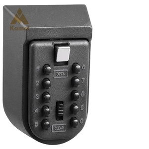 Caja de Seguridad con botón de combinación para almacenamiento de llaves, caja de seguridad con código reiniciable para casa, llaves de repuesto montadas en la pared al aire libre, 10 unidades