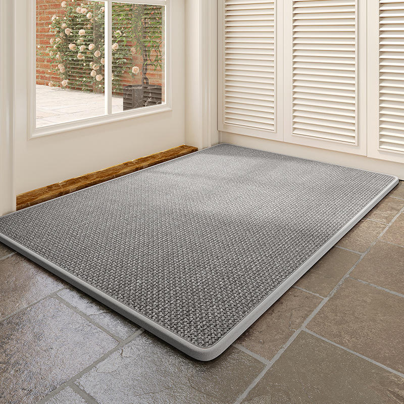 Semelle en caoutchouc lin - gris tissé élégant