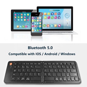 折りたたみ式BluetoothキーボードワイヤレスポータブルトラベルキーボードforWindows iOS AndroidiPadタブレットスマートフォンラップトップPC - Product Image 2