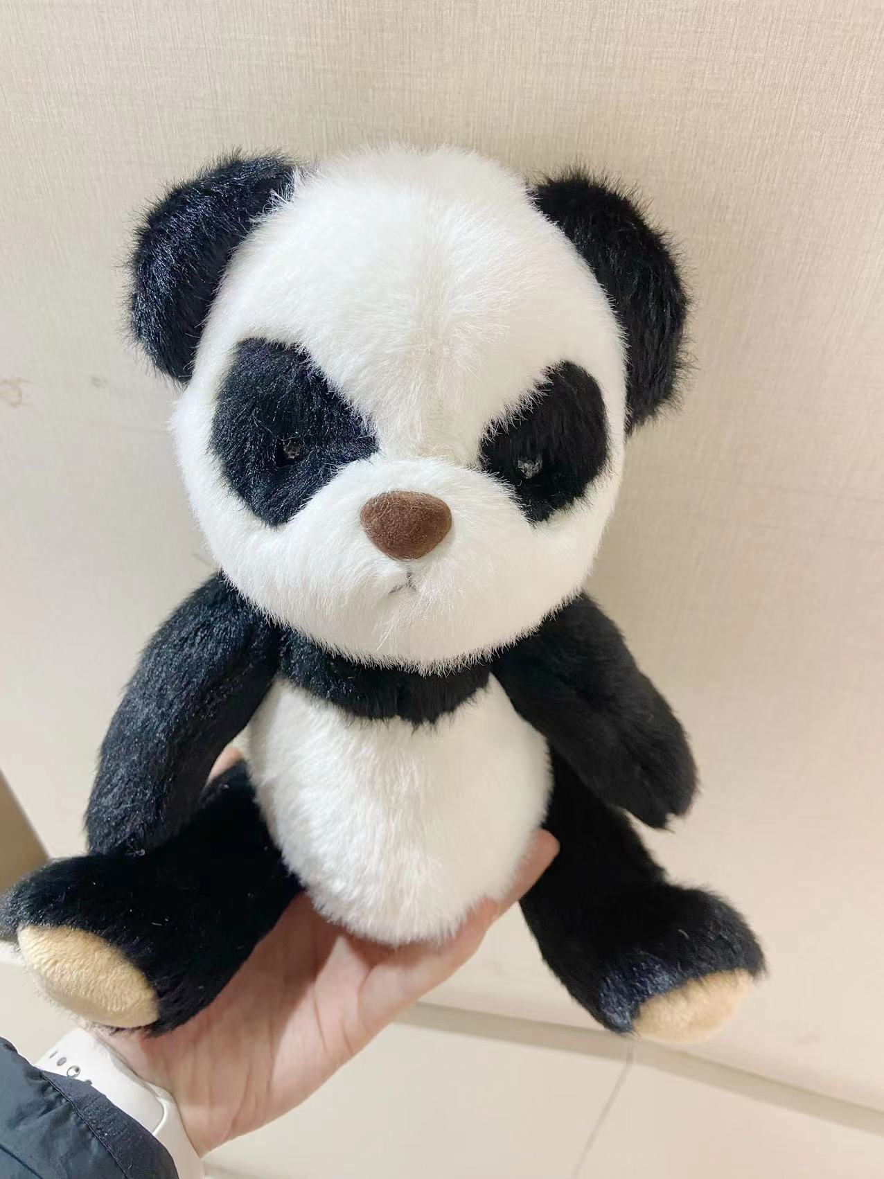 Panda pincement visage nu-30cm pur fait main