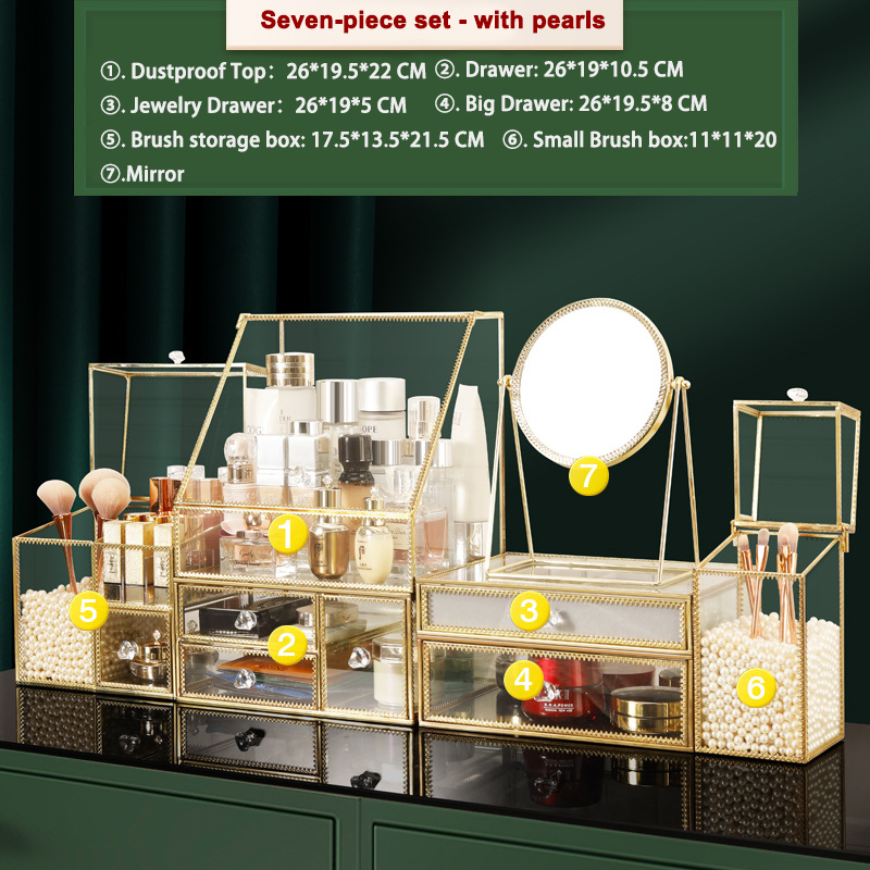 Set di sette pezzi bianchi-con perle