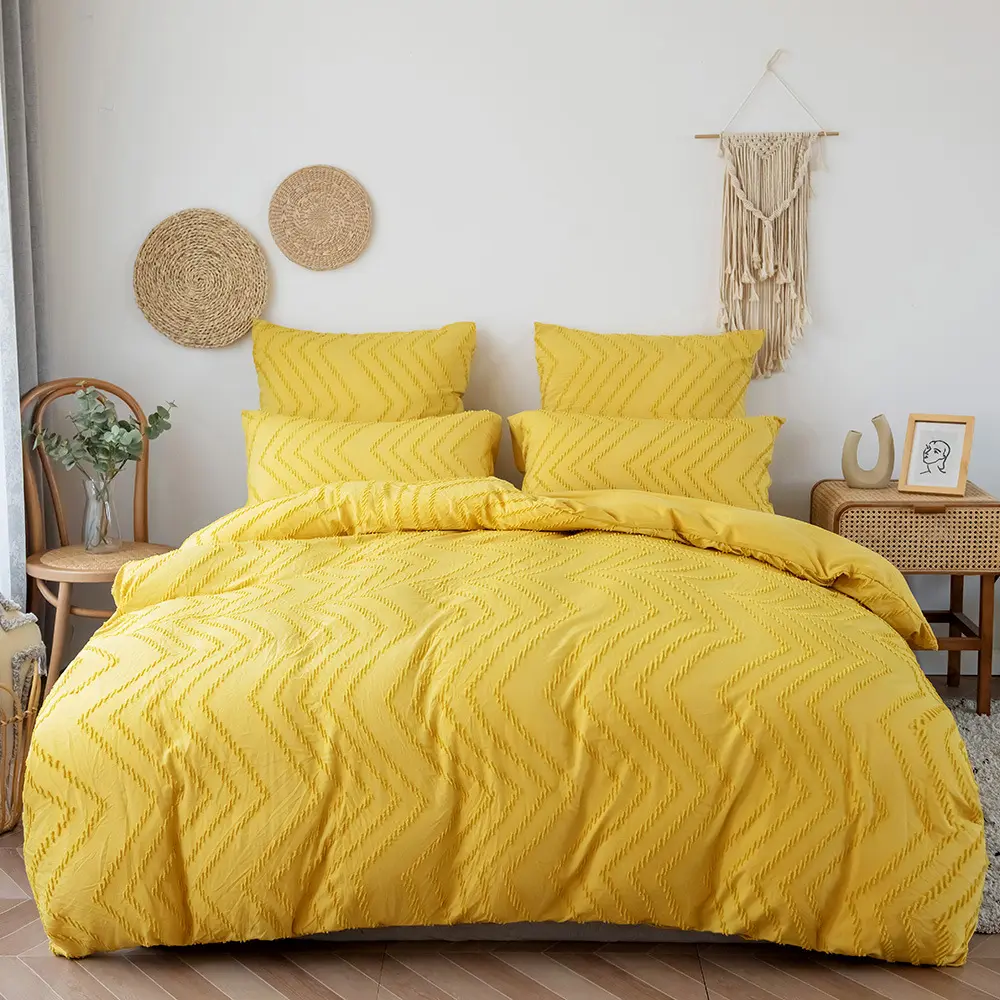 Jacquard Polyester Bed Linen 2Pcs/3Pcs - Bedding Set Twin Queen King Size Duvet Cover Set