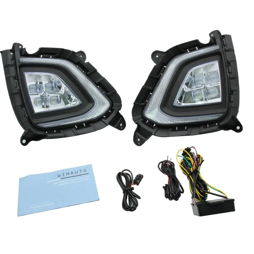 WINAUTO רכב LED בשעות היום ריצת אור ערפל מנורת עבור יונדאי IX25 creta Creta 2017 - 2018 עם צהוב אור