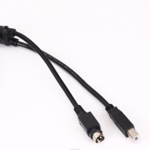 定制设计12V/24v电源快速充电USB DC电缆至usb-b公2合1电源USB和Pos端子插头