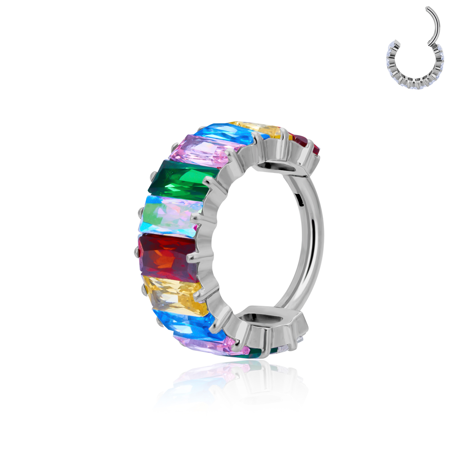 CZ colorido plateado
