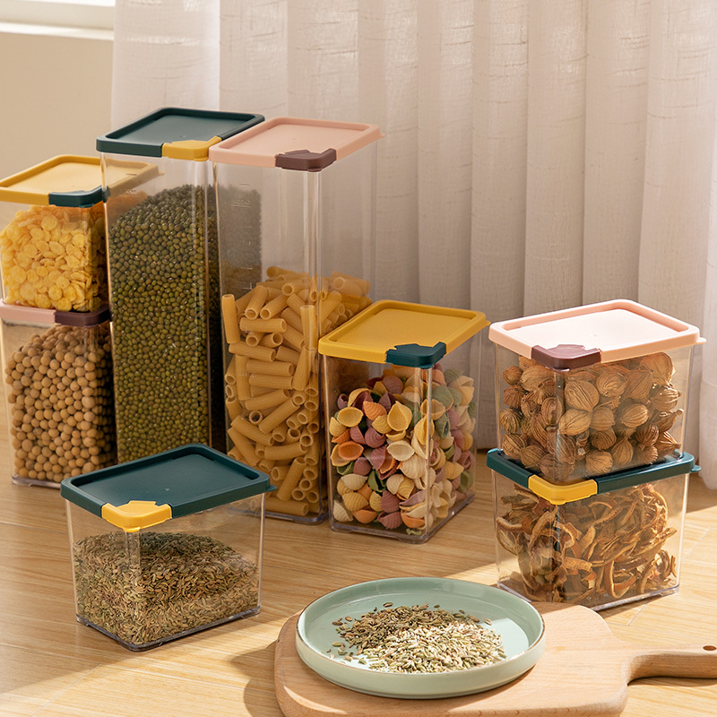 4010 Square Grain Jar, Small, Yellow