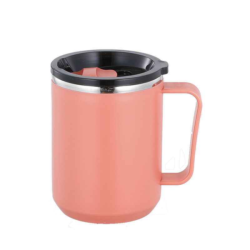 Anti-overflow Insulated Coffee Tumbler Cup 304 Stainless Steel Mug With Handle
