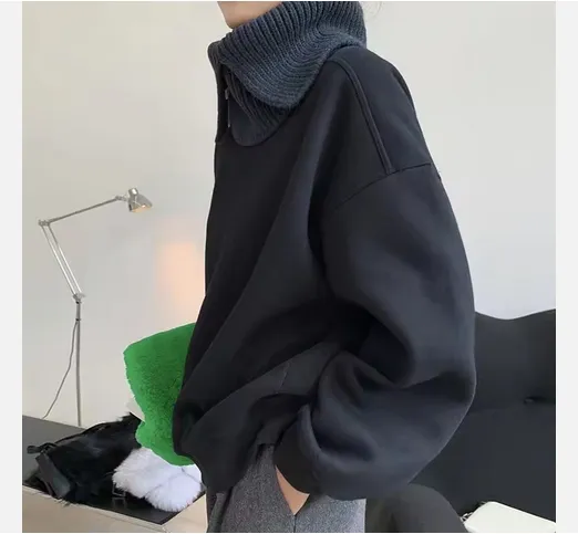 380gsm siêu dropshoulder quá khổ Fluffy mềm chất lượng cao vải hoodie của phụ nữ Vòng cổ áo len & Hoodies