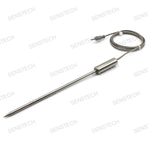 尖探头OD4x100mm金属手柄3线PT100 RTD温度传感器，带3.5毫米立体声插头 - Product Image 1