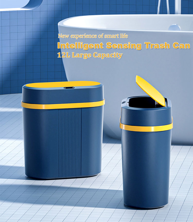 12L sensor trash can europe custom pink homes hotel multi-functional square simple electric smart automation bin/waste with lid