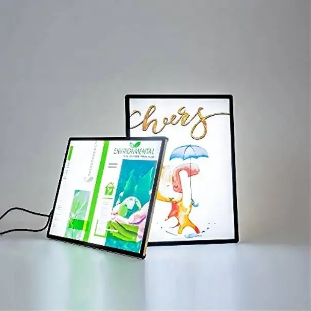 BIS A4 A3 A2 A1 işıklı ultra süper ince ince LED lambalı poster ışık kutusu led reklam için LED fotoğraf çerçevesi