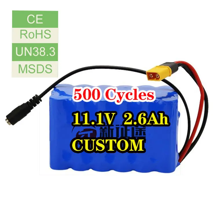 Oem 11.1V 12V 2.6ah 2600Mah Lithium-Ionbatterij 3S 1P 11V 2600Mah Deep Cycle Batterij