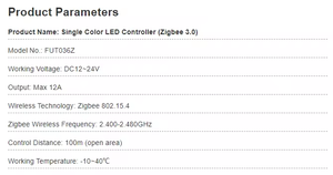 Controlador eSann Zigbee 1 canal de un solo color LED Controlador Zigbee 3,0 dimmer para el hogar LED Strip - Product Image 3