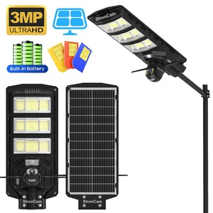 2 In 1 güneş sokak işık 4g kamera 3mp düşük güç Ptz su geçirmez iki yönlü interkom 24w 18ah pil ile Pir açık güvenlik kamerası - Product Image 1