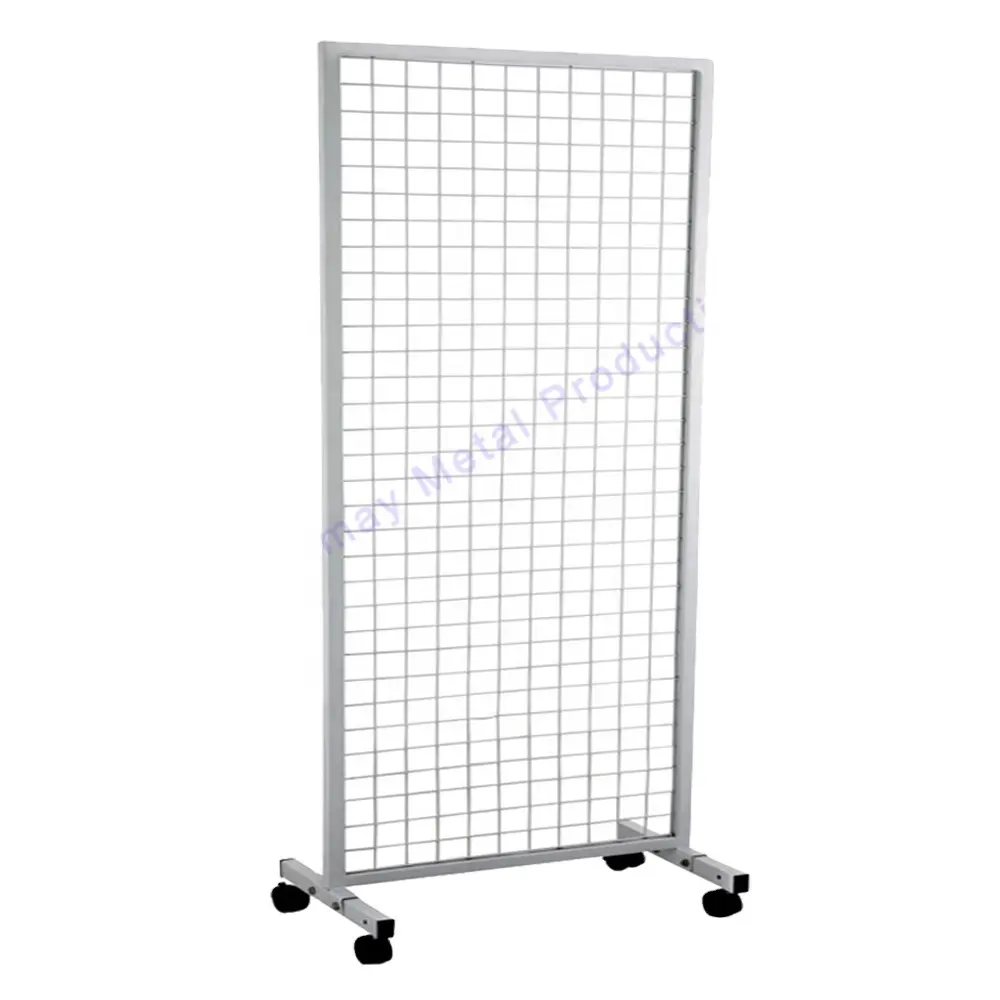 Hot Sales Metal Heavy Movable Floorstanding Detachable Booth Display Stand Racks Grid Wall Panels for Retail Vendor