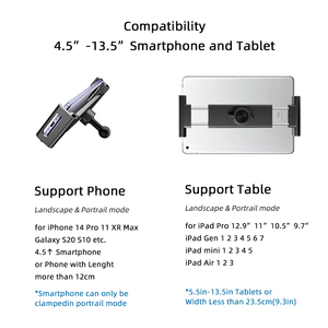 Evet motosiklet bisiklet ayarlanabilir 4.5-13.5 ''braketi kelepçe Tablet tutucu dağı için iPad Pro hava Mini Samsung Galaxy sekmeler - Product Image 6