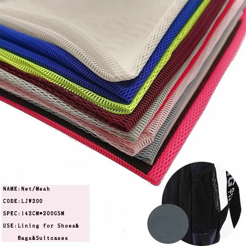 Net kumaş % 100% Polyester 200 GSM hava örgü kumaş ayakkabı astarı çanta astar konfeksiyon örme kumaş fabrika kaynağı