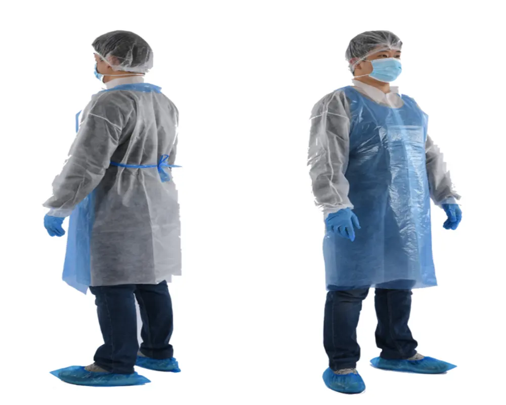 HDPE LDPE Blue Disposable PE Apron for Food Processing Industry Service Hotel Restaurant Cooking Safety