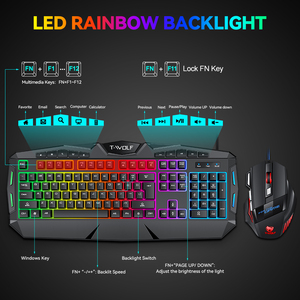 VONN fábrica personalizada TF390 con cable USB luminoso 104 teclas impermeable ergonómico teclado ratón juego para ordenador de escritorio PC Gamer - Product Image 3