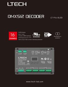 <strong>LTECH</strong> 16 CH OLED Display Constant Voltage DMX512 Decoder High Power Multi-Channel US Decoder Driver APP Remote Setting