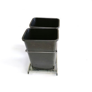 Double Sliding Pull-Out Waste Bin <strong>Containers</strong> Rectangular Storage Bucket Kitchen Hotel <strong>Built</strong>-<strong>in</strong> Structure Steel PP <strong>Garbage</strong>