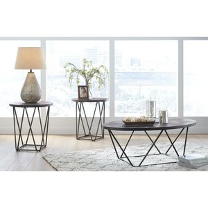 Contemporary Style Architectural Look <strong>3</strong> Pieces Coffee <strong>Table</strong> End <strong>Table</strong> <strong>Set</strong> - Product Image 2