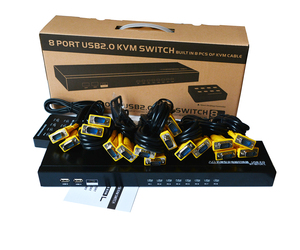 <strong>8</strong> Port <strong>KVM</strong> <strong>Switch</strong> Console VGA, MT-VIKI Rack <strong>KVM</strong> <strong>Switch</strong> Switcher <strong>8</strong> in <strong>1</strong> Out + <strong>8</strong>-Pack Cables, USB VGA <strong>KVM</strong> <strong>Switch</strong> 8x1
