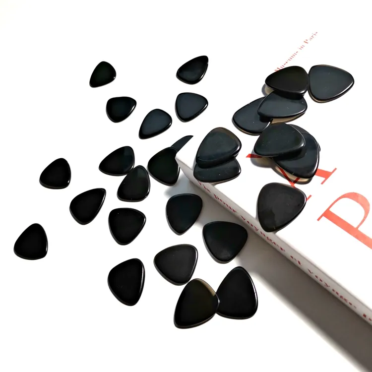 Hz bán buôn Guitar phụ kiện Acoustic Tùy chỉnh màu Đen obsidian đá quý guitar Pick in ấn