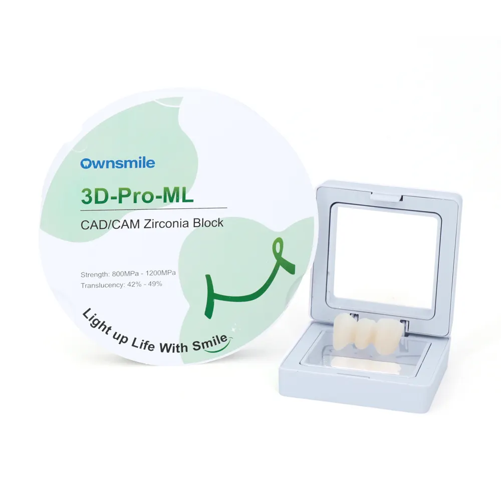 Owsmile prezzo diretto della fabbrica 3D Pro multistrato 98mm cad cam ad alta trasparenza 42-49% per la lavorazione dentale blocchi di Zirconia