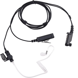 אוזניות שחורות KAC-A01-HP6 עם צינור אקוסטי ו-PTT מובנה ניתנת להסרה עבור היטרה HP 605/685